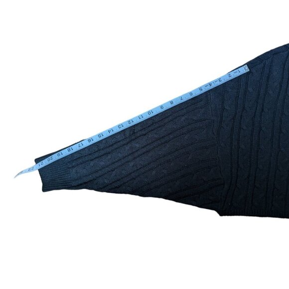 Garage Black Knit Cropped Sweater with Cuffed  Large Sleeves Women Size M/L - Picture 6 of 7